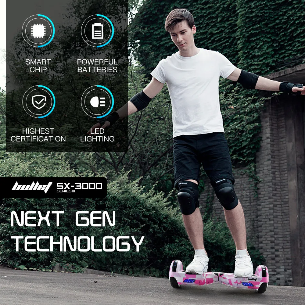15km Range Electric Hoverboard with LED Lights, Bullet