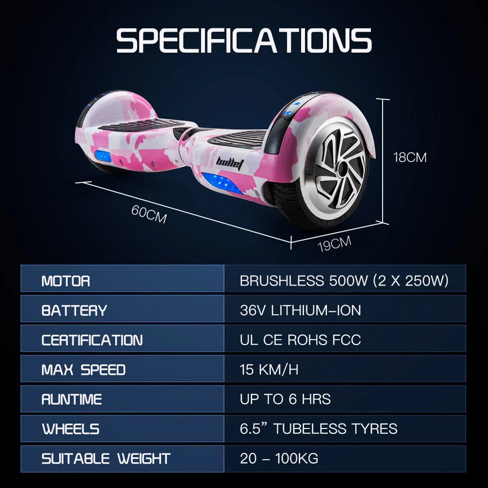 15km Range Electric Hoverboard with LED Lights, Bullet