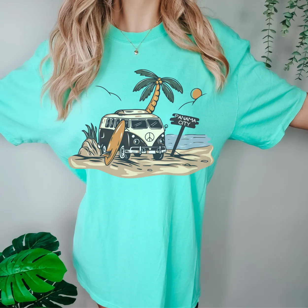 Always Free Shipping! Trendy Comfort Colors® Retro Hippie Beach Van T-shirt, Spring Break or Summer T-Shirt Panama CityBeach Beach Spring Break T-Shirt