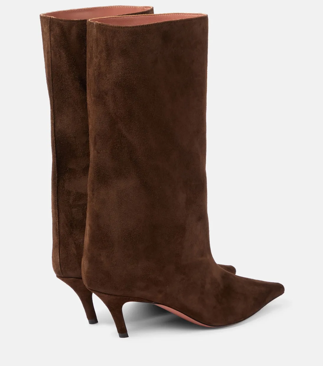 Amina Muaddi knee-high fiona 60 suede boots, brown
