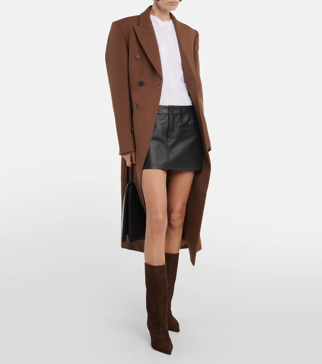 Amina Muaddi knee-high fiona 60 suede boots, brown