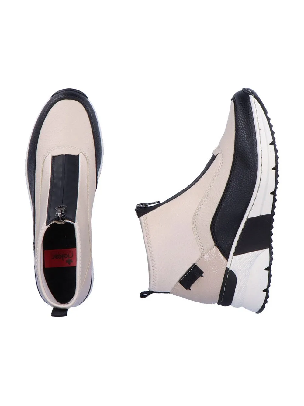 Ankle boots Rieker N6352, beige/cream