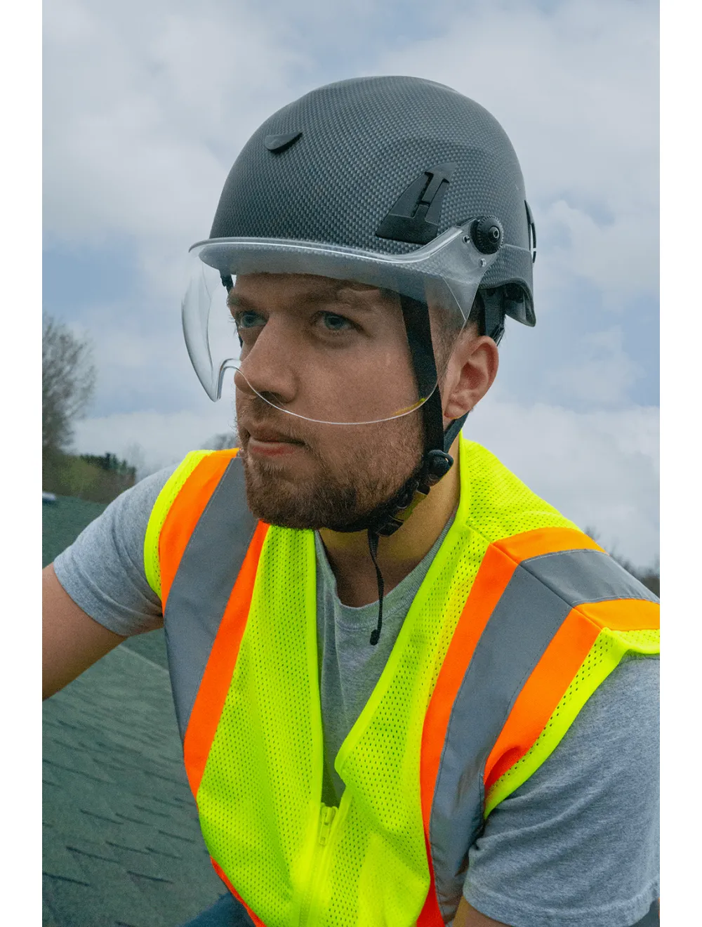 Bullhead Safety™ Head Protection - Clear Anti-Fog Toric Polycarbonate Visor for Climbing Style Helmet - HH-V71AF