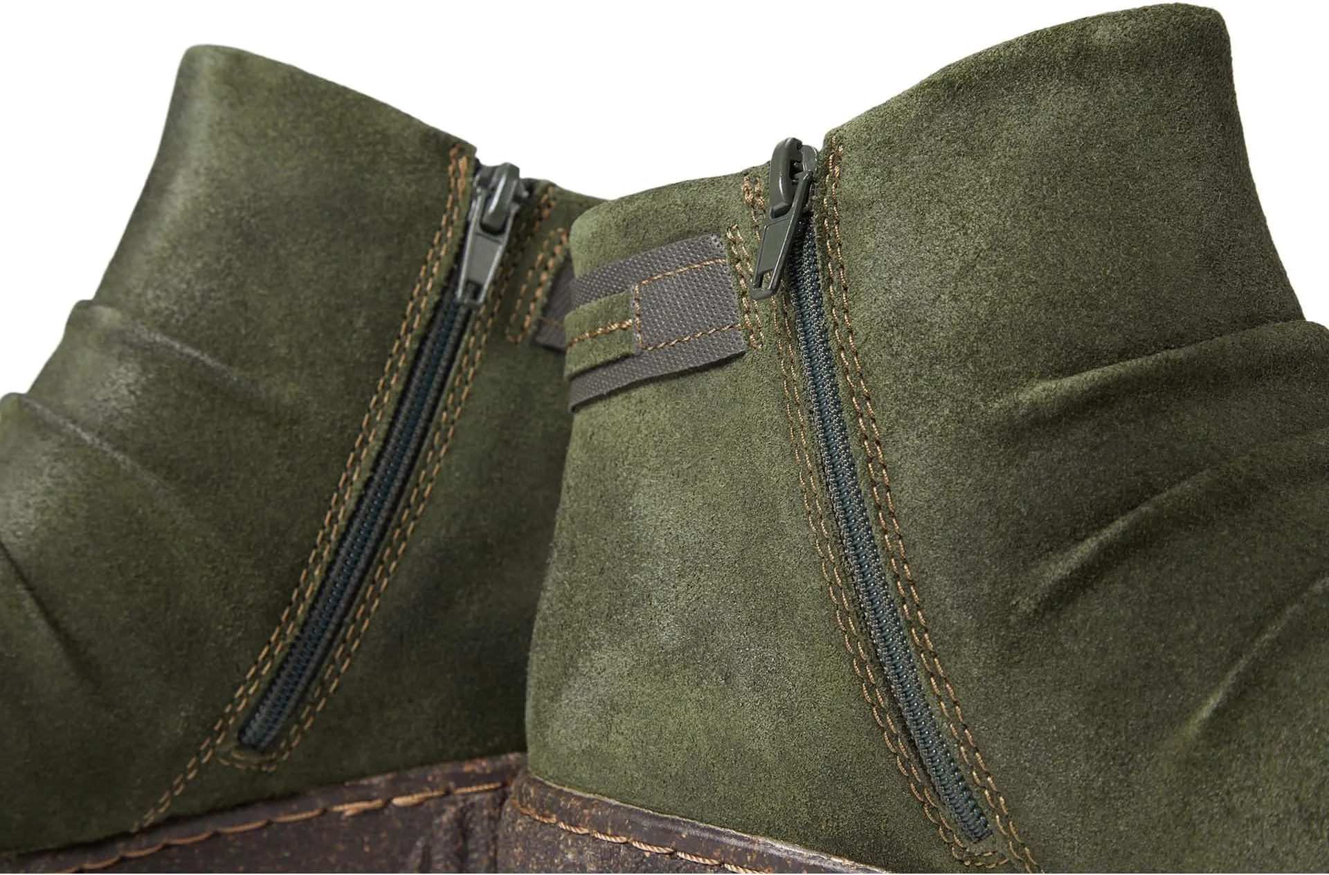 Caroline Derby Clarks Ankle Boots in Dark Green Suede