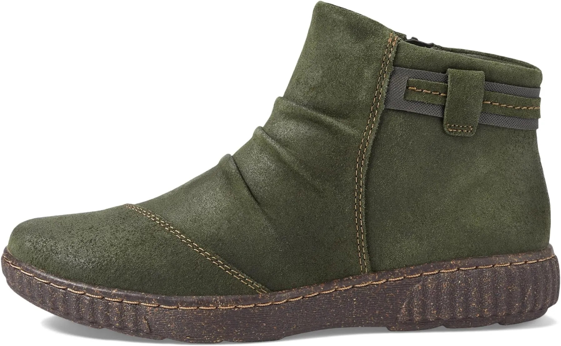 Caroline Derby Clarks Ankle Boots in Dark Green Suede