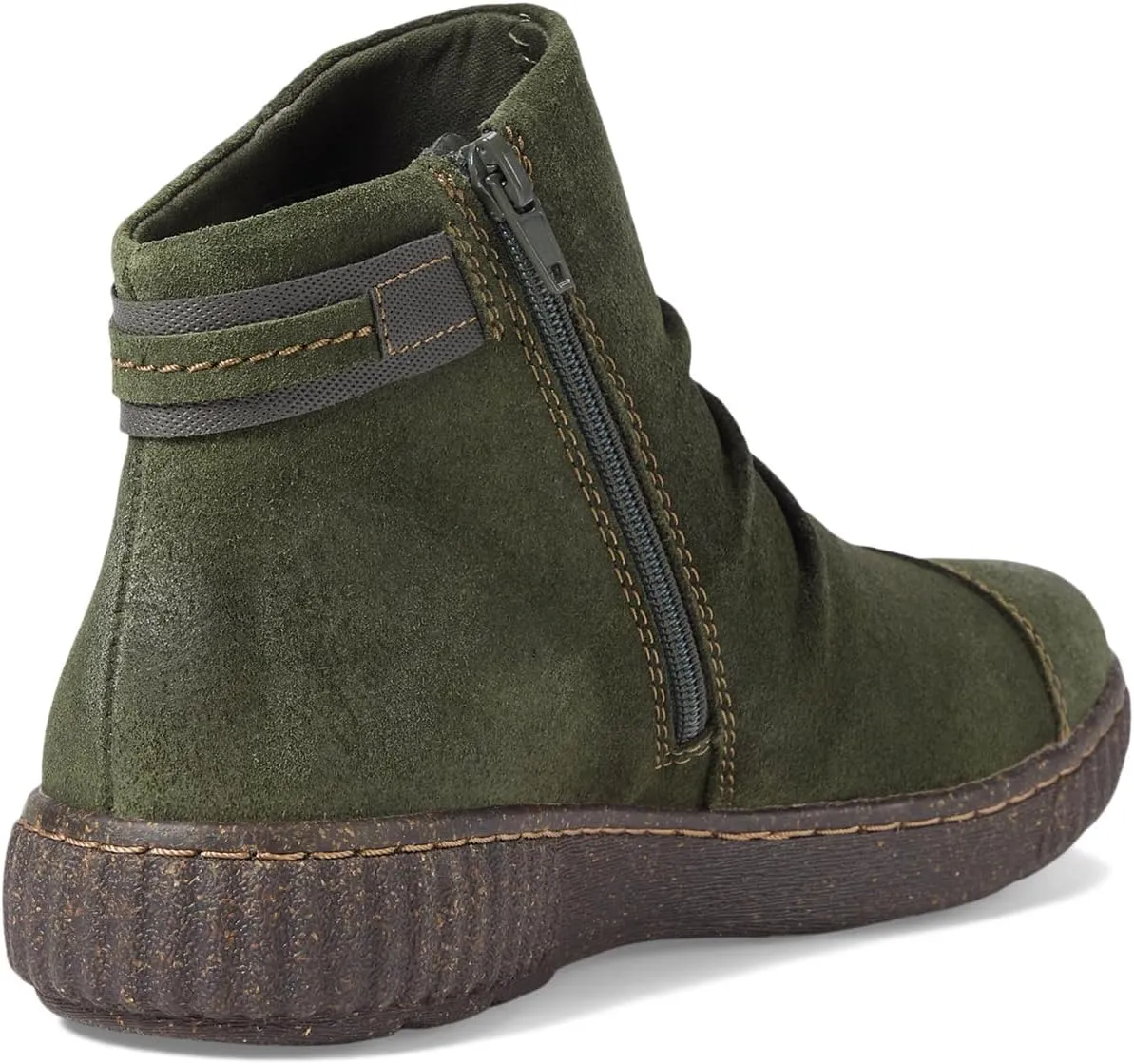 Caroline Derby Clarks Ankle Boots in Dark Green Suede