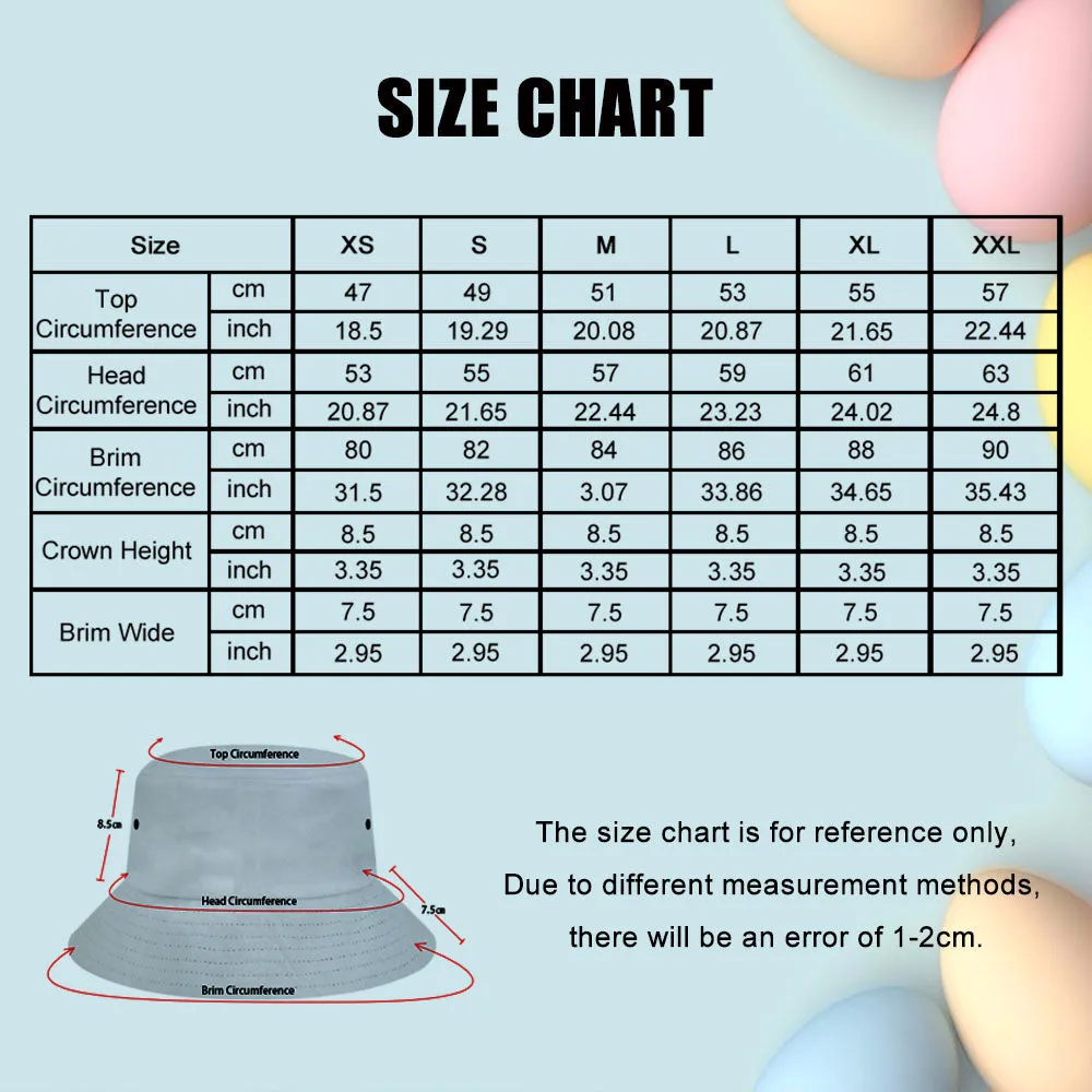 Custom Bucket Hat Unisex Bucket Hat with Text Personalised Wide Brim Outdoor Summer Cap Hiking Beach Sports Hats Gift for Lover White