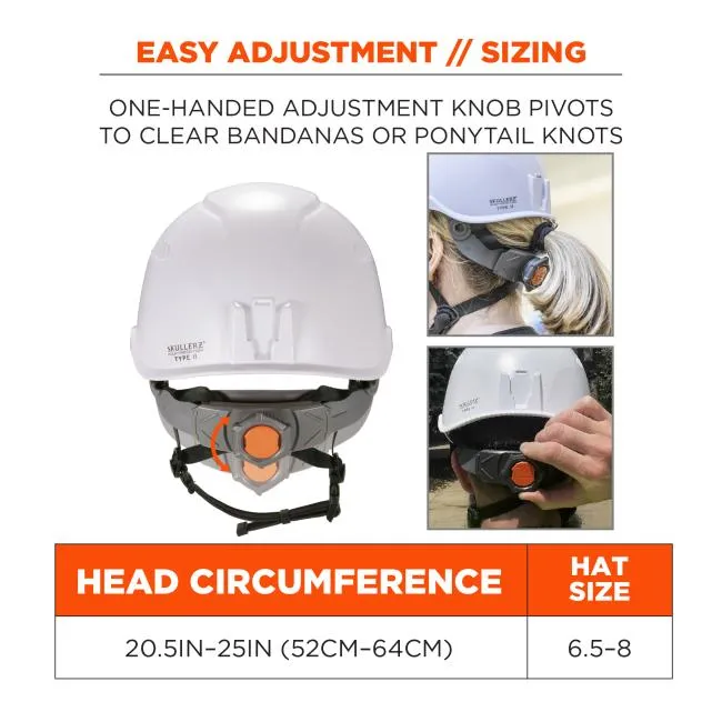 Ergodyne Skullerz 8977 Type 2 Class C Safety Helmet with Adjustable Venting - White