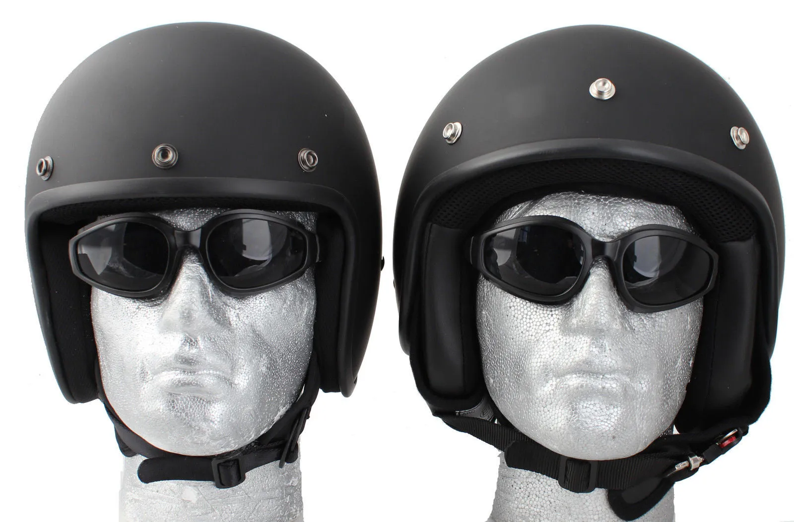 Matt Black - Daytona Low Profile D.O.T. Open Face Helmet