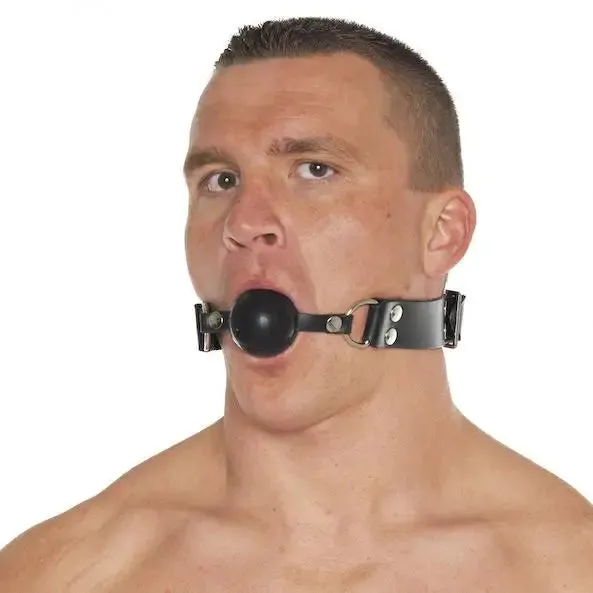 Rimba Black Adjustable Silicone Ball Gag with Buckles