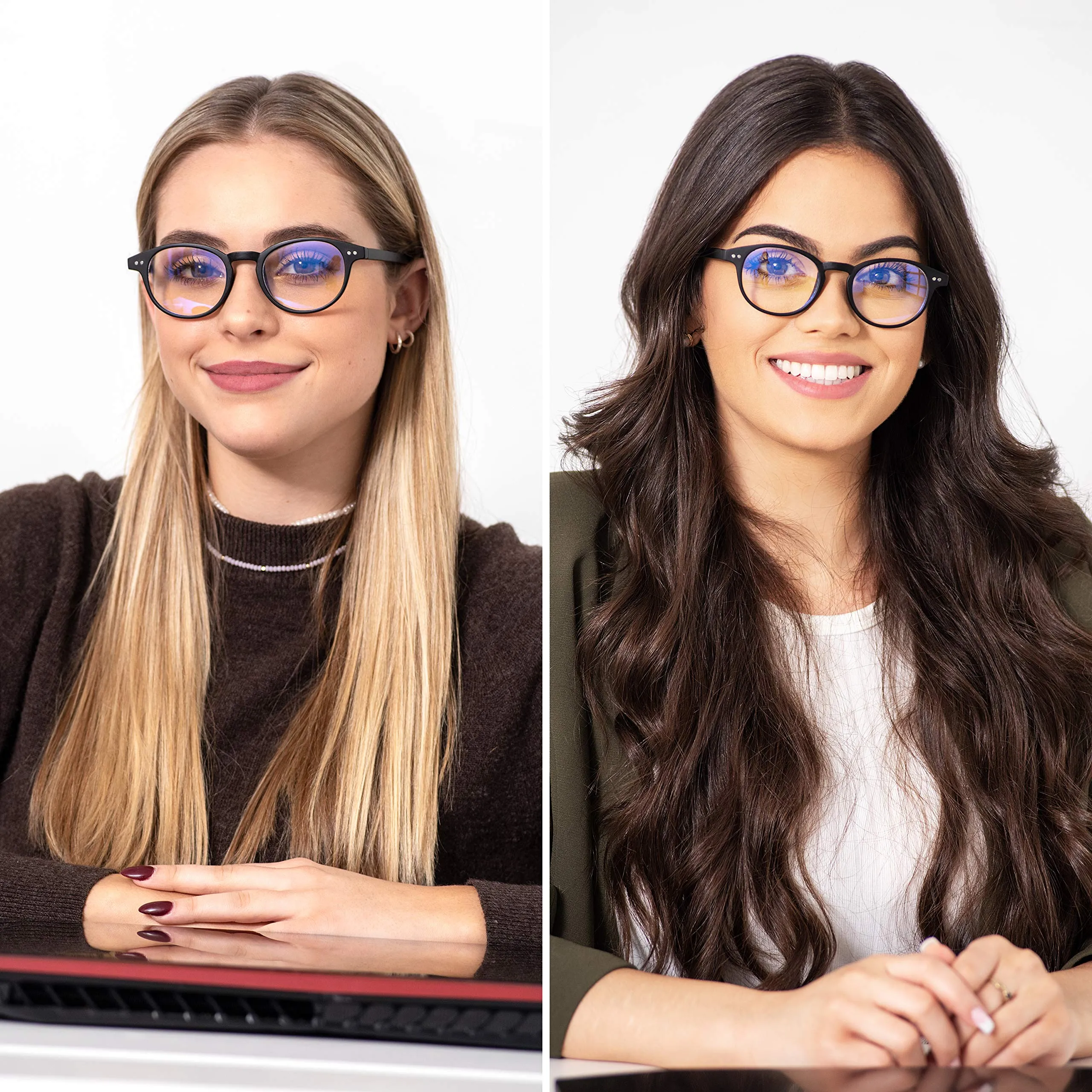 Round-Blue-Light-Blocking-Reading-Glasses-Black-2-75-Magnification-Computer-Glasses