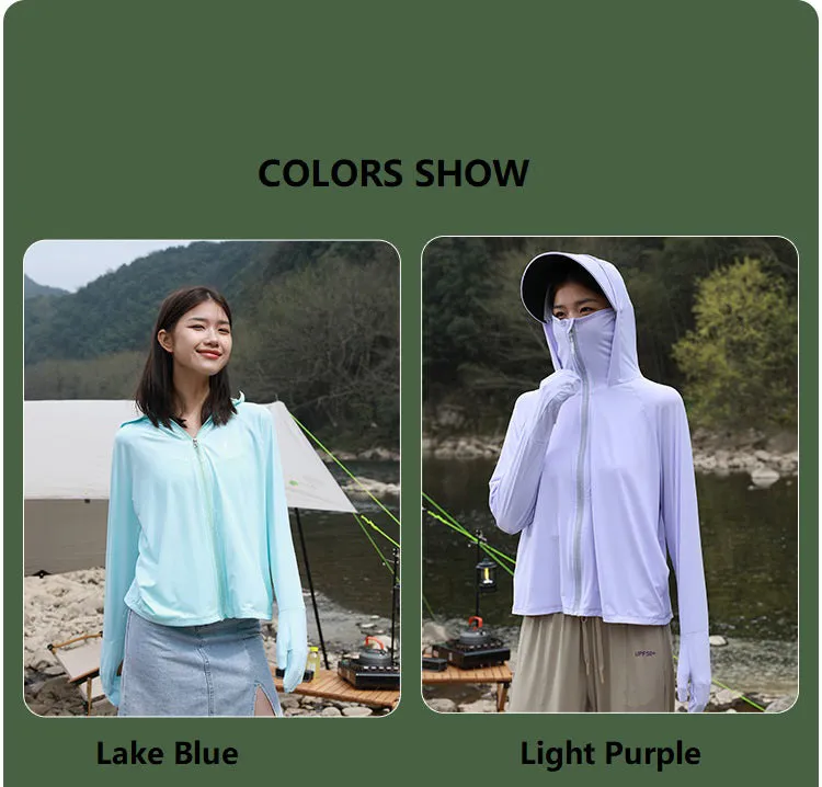 Sidiou Group Anniou Women's New Summer Thin UV Protection Jacket Breathable Lightweight Cardigan Ice Silk Sunscreen Shirts UPF 50  Clothing