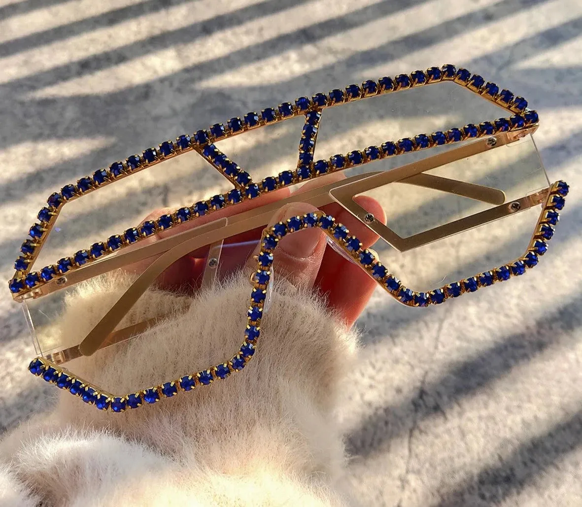 TEEK - Oversized Rhinestone Ready Border Eyewear