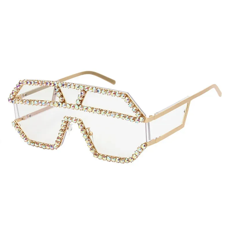 TEEK - Oversized Rhinestone Ready Border Eyewear