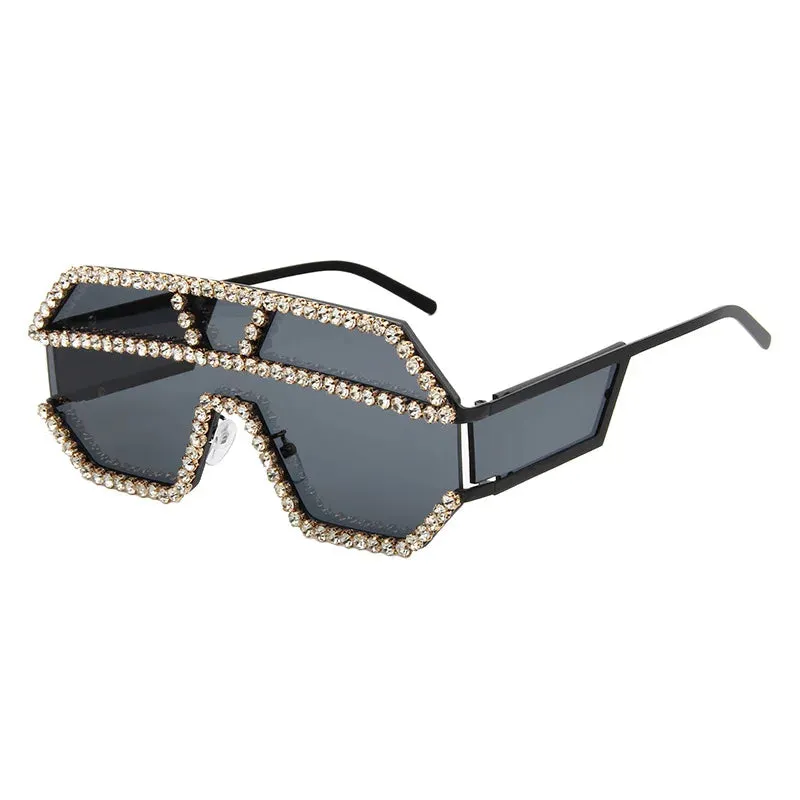 TEEK - Oversized Rhinestone Ready Border Eyewear