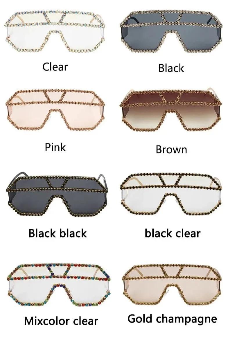 TEEK - Oversized Rhinestone Ready Border Eyewear