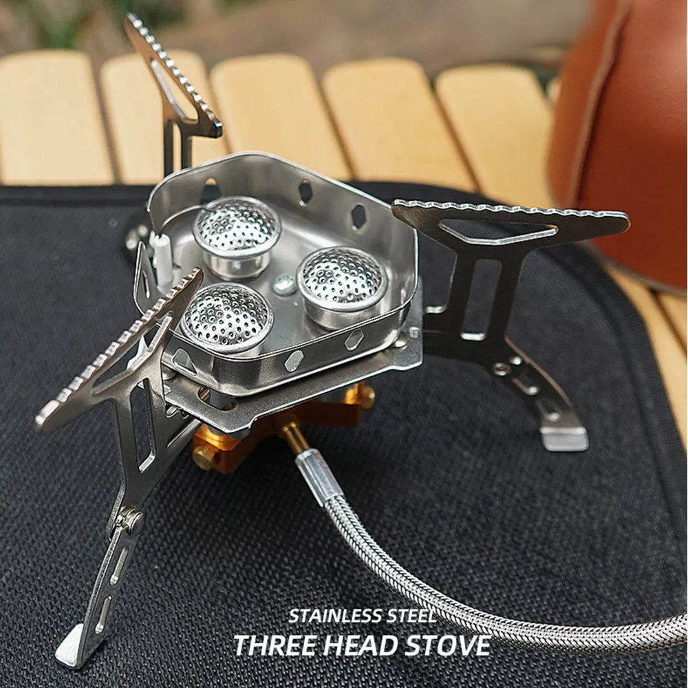 Three-burner stove windproof outdoor camping stove